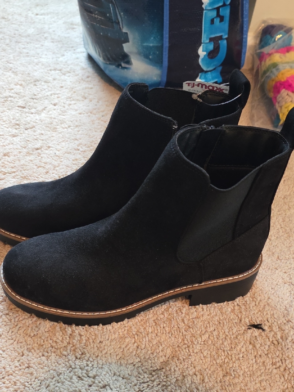 Kensie Black Suede Ankle Boots